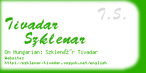 tivadar szklenar business card